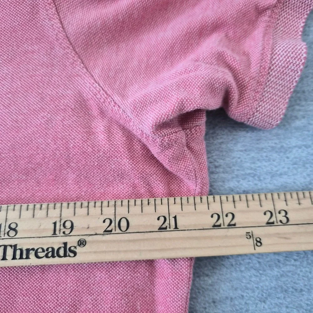 Banana Republic Mens XL Salmon Pink Pique Polo Shirt Elephant Logo Short Sleeve